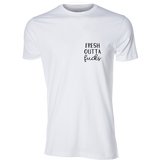 Fresh Outta Fucks Tee, White - Karter Collection x MCE Apparel