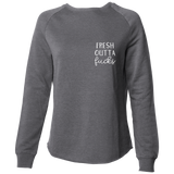 Fresh Outta Fucks Women's Crew, Heather Grey - Karter Collection x MCE Apparel