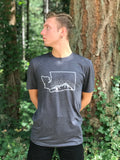 WA Sasquatch Tee, Heather Dark Grey - MCE Apparel