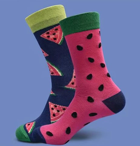 Watermelon & Seeds Socks