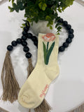 The Textured Flower Crew Socks