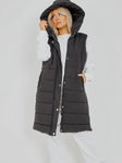 “Ellie” Longline Puffer Vest w/Hood