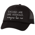 Excuses Trucker Hat, Black - Karter Collection x MCE Apparel