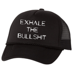 Exhale the Bullshit Trucker Hat, Black - Karter Collection x MCE Apparel