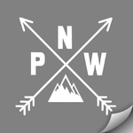 PNW Compass Decal, White - MCE Apparel