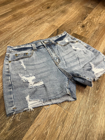 Frayed Denim Shorts