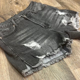 Ripped Denim Frayed Shorts
