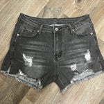 Ripped Denim Frayed Shorts