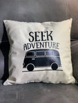 Seek Adventure Throw Pillow, Khaki - MCE Apparel