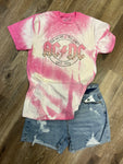 Pink “AC/DC” Bleach T-shirt