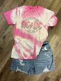 Pink “AC/DC” Bleach T-shirt