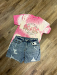 Pink “AC/DC” Bleach T-shirt